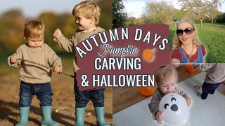 HALLOWEEN VLOG | Autumn Leaves, Pumpkin Carving & Halloween Party