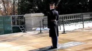 Tomb Guard "Walking the Mat" at the Tomb of the Unknowns at Arlington National Cemetery