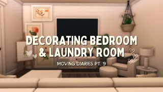 moving diaries pt. 9 | decorating bedroom & laundry room!! | voiced bloxburg roleplay