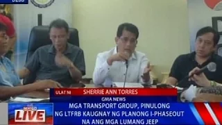 NTVL: Mga transport group, pinulong ng LTFRB kaugnay ng planong i-phaseout na ang mga lumang jeep