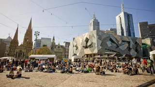 Federation Square and St Paul's Cathedral 2K 60fps