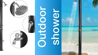 JAXPETY 7.2Ft Solar Heated Shower Outdoor w/Head Temperature Adjustment & Faucet