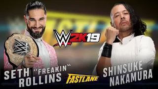 Seth "Freakin" Rollins vs Shinsuke Nakamura last man standing match #wwe2k19 #wwegames