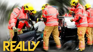 Firefighters Rush Save Man Crushed Inside His Car | Ambulance