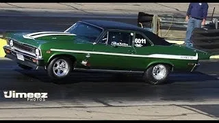 STEVE WARDLOW'S MDRA '69 NOVA 522CI BBC NITROUS RUNS 5.08@127.32