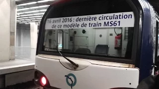 [SOUND] MS61 lors de son dernier jour de service sur le RER A de Paris