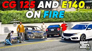 TAYA ABU CG 125 & E140 ON FIRE | BOIZZ BIG LOSS | GTA 5 | Real Life Mods #394 |