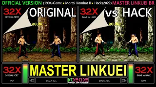 [Hack] Mortal Kombat II (Sega 32X vs Sega 32X) Side by Side Comparison - Dual Longplay @vcdecide