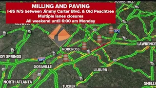 Several weekend lane closures expected on major metro Atlanta interstate | What to know