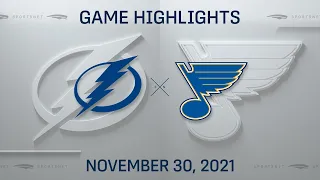 NHL Highlights | Lightning vs. Blues - Nov. 30, 2021