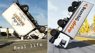 BeamNG DRIVE VS Real Life #2 Dash Cam Crashes Comparison