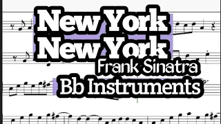 New York New York Tenor Soprano Clarinet Trumpet Sheet Music Backing Track Play Along Partitura