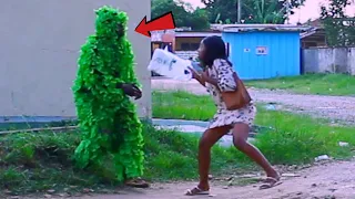 Funniest Reaction From Her. Bushman Prank 2021