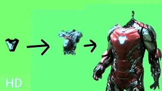 Ironman green screen endgame suit up   nanotech (latest suitup) hd/chromo key