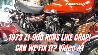 '73 Kawasaki Z1 900 pops/sputters, many problems, can we make it sing?