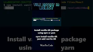 Tilt effect in react js #viralshorts 👍 #shorts #youtubeshorts #react #shortsvideo #shortvideo #short