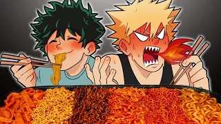 MHA Voice Actors Vs Korean FIRE NOODLES