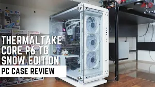Sleek PC Case With LOTS Of Glass! Thermaltake Core P6 TG Snow Edition Review