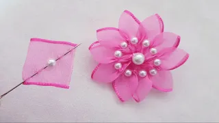 Amazing Ribbon Flower Work - Super Easy Flower Making Ideas - Hand Embroidery Tricks - Sewing Hack