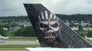 Zurigo Klòten Boeing 747 400 Ed Force One Iron Maiden, Rulla e Decolla