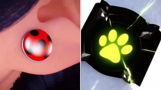 Ice Ladybug and Ice Cat Noir transformations Splitscreen