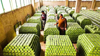 شاهد كيف يصنع الأتراك ملايين من قطع صابون الزيتون في مصنع الصابون التقليدي في تركيا !!