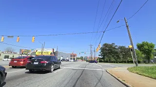 DRIVING IN GREENSBORO NC NEAR DOWNTOWN 27401 ZIP CODE - 4K HDR