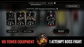 White Lotus Tower 1 Attempt Boss Battle 90 Fight & Reward 🎮 Mortal Kombat Mobile | MK Mobile | MKM