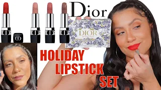 DIOR ROUGE HOLIDAY LIPSTICK SET + NATURAL LIGHTING LIP SWATCHES | MagdalineJanet