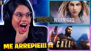 PRIMEIRA VEZ VENDO LOL!!😱| CINEMATICS DE LEAGUE OF LEGENDS - 3 EM 1 - REACT