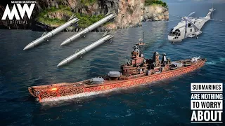 USS Missouri - valuable battleship in online match with anti sub build - Modern Warships