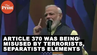 Article 370 was being misused by terrorists, separatists elements: Modi in USA