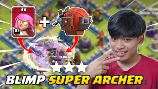 COMBO SIMPEL DAN TINGGAL TEBAR! Blimp + Super Archer TH 12 - COC Indonesia