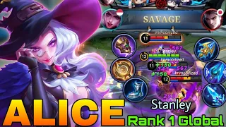 SAVAGE! Alice Insane 11,700+ Hero Power! - Top 1 Global Alice by Stanley. - Mobile Legends