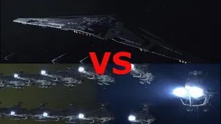 The Supremacy vs Andromeda Fleet (Star Wars vs Space Battleship Yamato 2202)