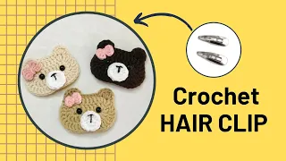 #1 Mẫu 01 | Hướng Dẫn Móc Kẹp Tóc Len Bé Gấu | How To Crochet Bear Hairclip / Bear Hairpin So Easy