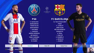 PES 2021 - PSG vs FC BARCELONA - UEFA Champions League 2021 - Neymar vs Messi - Gameplay PC