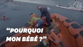 Cette migrante pleure la perte de son enfant dans un naufrage