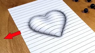 Easy 3D Trick Art - Heart Illusion Drawing