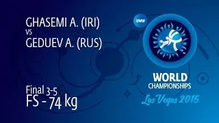 BRONZE FS - 74 kg: A. GEDUEV (RUS) df. A. GHASEMI (IRI), 8-0