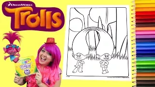 Coloring Trolls Satin & Chenille Coloring Book Page Colored Pencil Prismacolor | KiMMi THE CLOWN