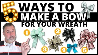 Wreath Bow Tutorial - Five Ways Compilation Video - Easy Bow DIY