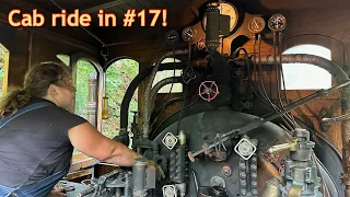 Steam locomotive cab ride in NCRR #17 | New Freedom to Seitzland roundtrip