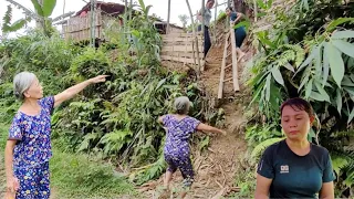 Suddenly, the daughter-in-law pulled up the ladder, startling her mother-in-law