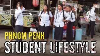 City Student Life Unfolded on the Street Walking | Cambodia Real Life  #students #cambodia