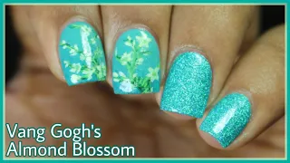 Van Gogh's ALMOND BLOSSOM Nail Art (#ColorSeriesNailArt with Turquoise )| POLISH STAR