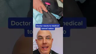 Doctor reacts to incredible toenail tattoo! #nailtattoo #nail #dermreacts #doctorreacts