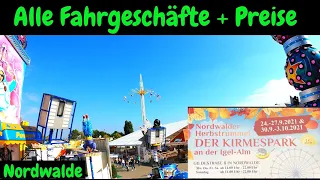 Nordwalde Kirmespark Herbstrummel 2021 / Alle Fahrgeschäfte + Preise / Break Dance /Fly Over /Kermis