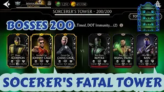 Sorcerers Fatal Tower | 200 Bosses | Beat By Gold Team | Mortal Kombat Mobile