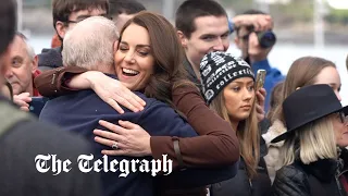 Princess of Wales hugs former history teacher during Cornwall visit